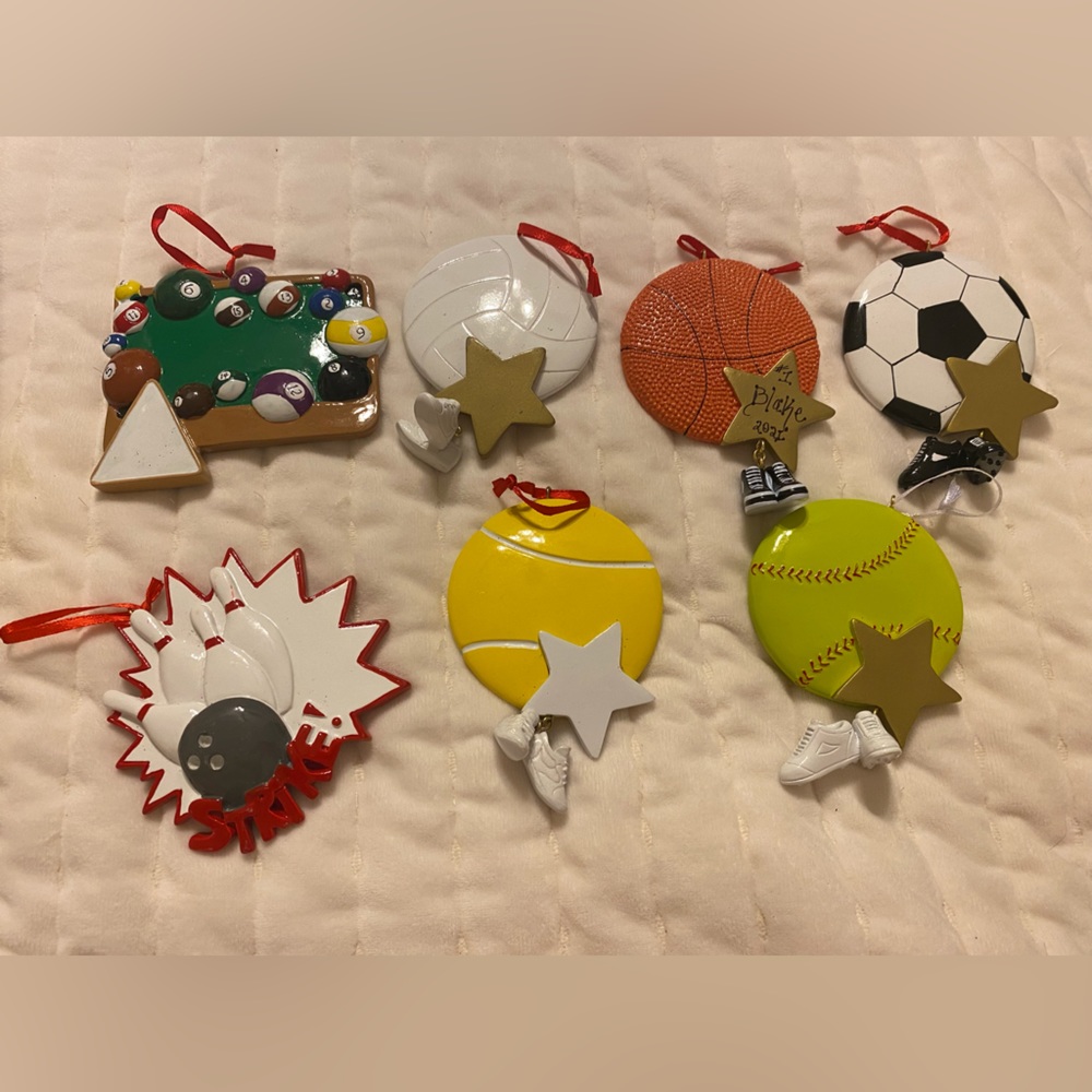 Sports personalized Christmas ornaments free personalization and free gift bag